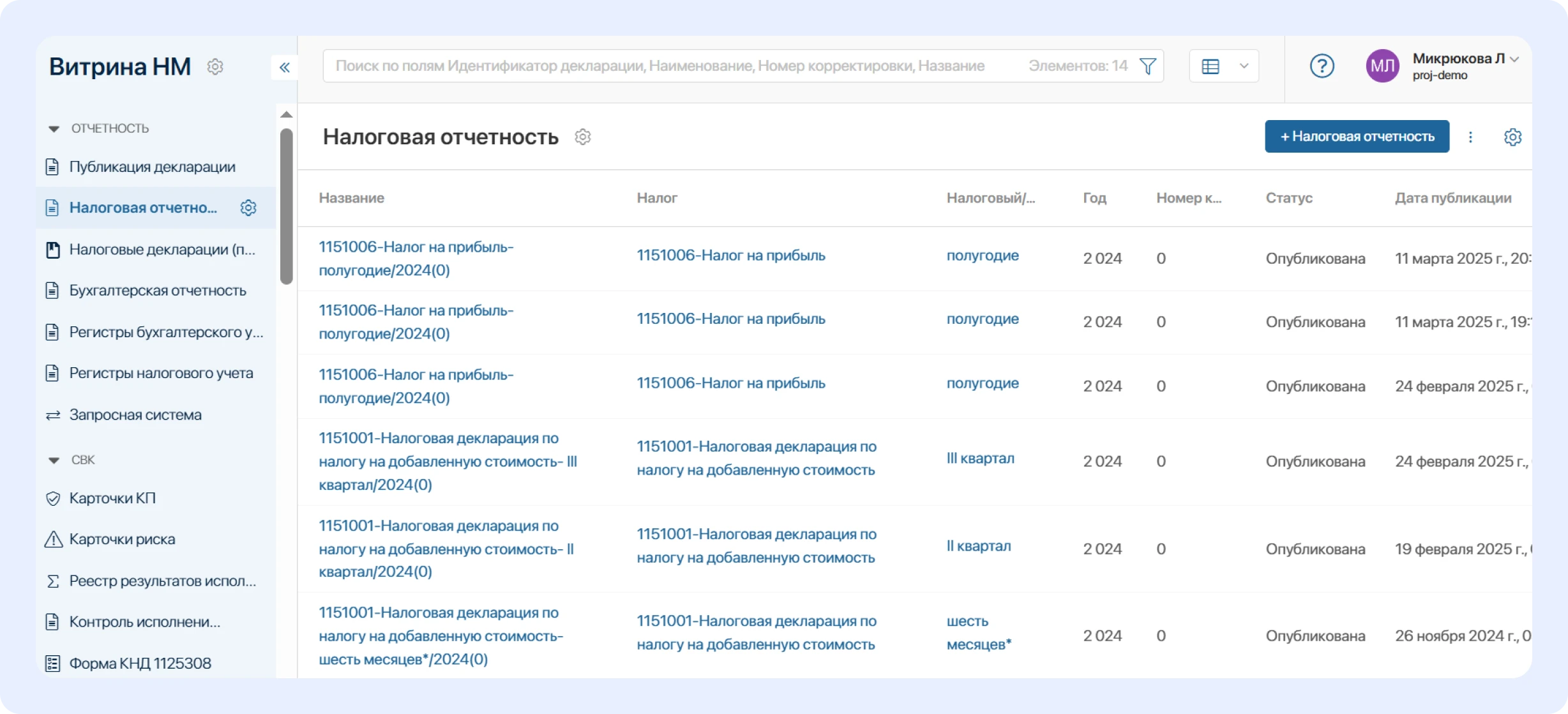 Налоговая отчетность
