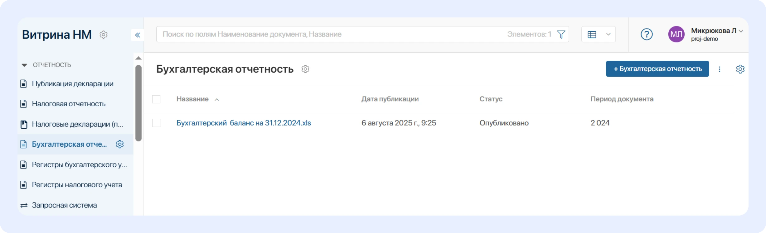 Бухгалтерская отчетность